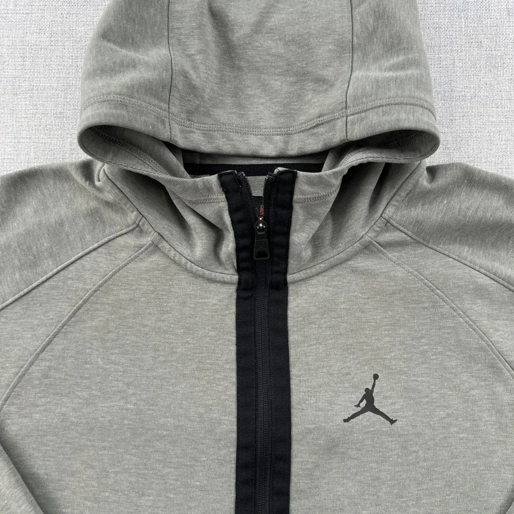 Jordan Dri-FIT Sport Air Fleece Full-Zip Hoodie Men XXL Gray Slim Fit Active Gym